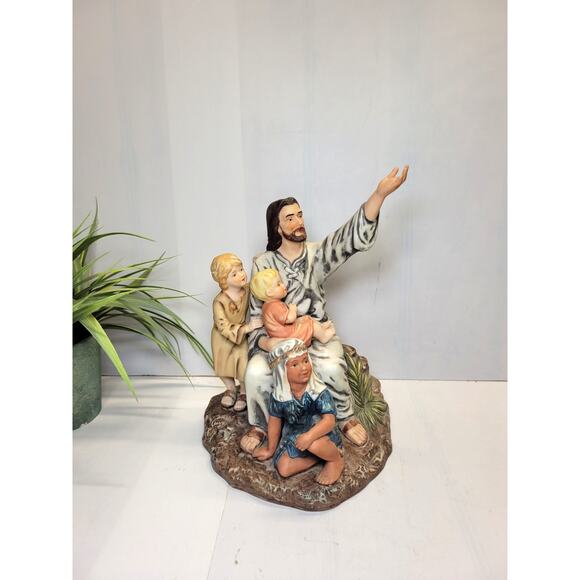 Vintage Homco Jesus With Children 8846 Masterpiece Home Interior - Picture 1 of 5